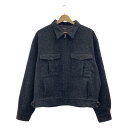 【美品】 URU / ウル | 2024AW | ZIP UP BLOUSON ウール シルク混 ジップアップ ブルゾン ジャケット | 2 | ブラック | メンズ