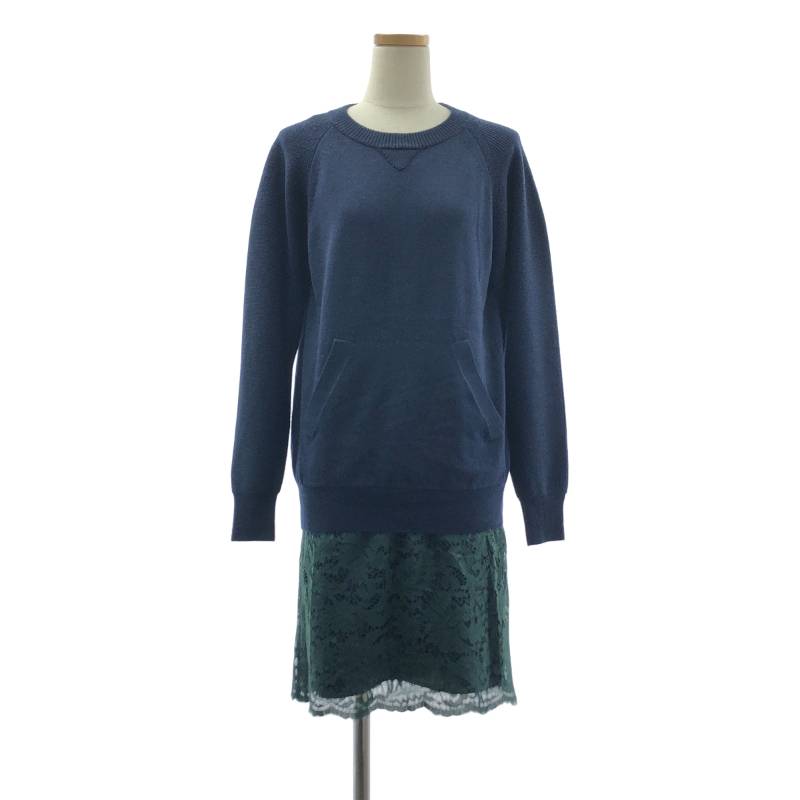 sacai luck / サカイラック | ニット レイヤード レースワンピース | 1 | ネイビー/グリーン | レディース(4)