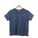 mina perhonen ミナペルホネン bien / ワンポイントちょうちょ エンブロイダリー Tシャツ カットソー レディース トップス Tシャツ 半袖 ネイビー 古着