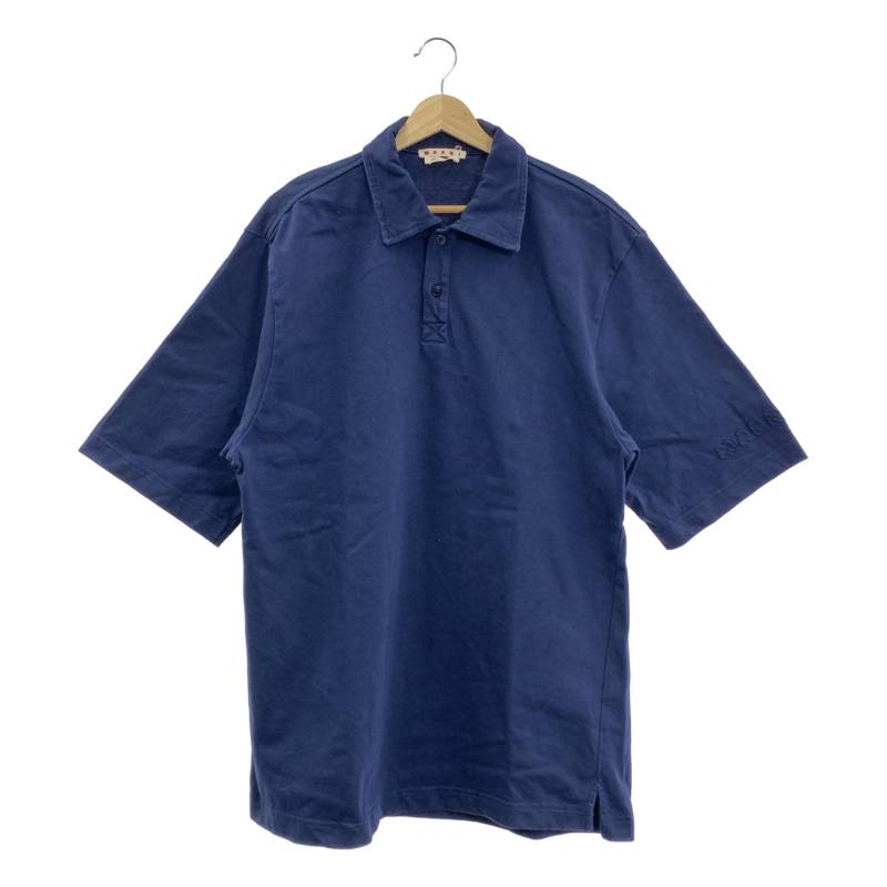 MARNI / マルニ | 2024SS | オーガニックコットン ジャージー S/S ポロ シャツ | 48 | ネイビー | メンズのサムネイル