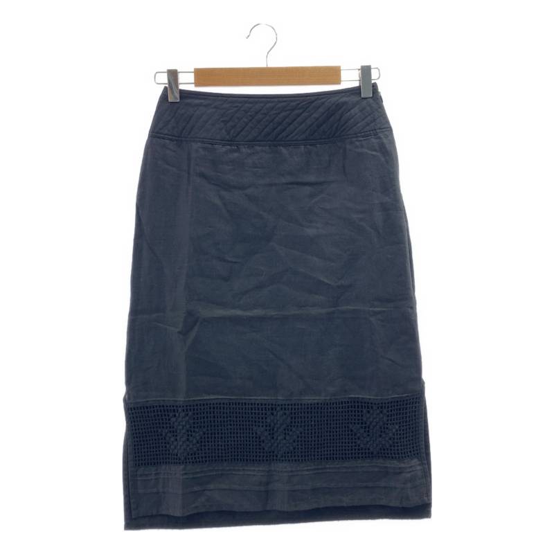 mina perhonen / ミナペルホネン | tulip チューリップ / レース切替 ロングスカート | ブラック | レディース