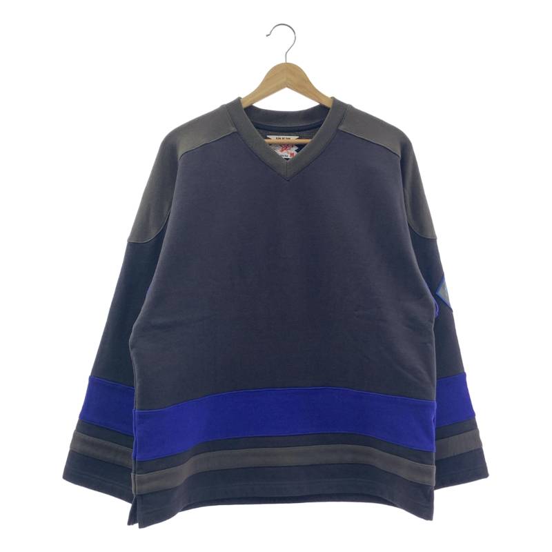 【新品】 SON OF THE CHEESE / サノバチーズ | 2024AW | 27 HOCKEY SHIRT Vネック ホッケー スウェット | M | ブラック | メンズ