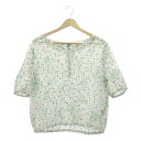 mina perhonen ミナペルホネン star fence / シルク コットン 総柄 ブラウス レディース トップス シャツ 半袖 マルチカラー 古着