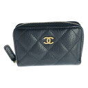 CHANEL / シャネル | 2021 | マトラッセ キャビアスキン コインパース ココマーク 小銭入れ ゴールド金具 | ブラック / ゴールド | レディース