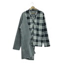 【美品】 COMME des GARCONS HOMME PLUS / コムデギャルソンオムプリュス | 2021AW | DARKROOM期 アシンメトリー チェック ポリエステル カーディガン | M | ホワイト / ブラック | メンズ