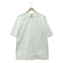 coaw / コア | 2023AW | damage tee ダメージ加工 コットン Tシャツ | F | ホワイト | レディース