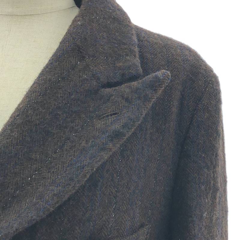 【美品】 COMME des GARCONS HOMME PLUS / コムデギャルソンオムプリュス | 2024AW | ウール 製品加工 ダブルブレスト ジャケット | M | ダークブラウン | メンズ