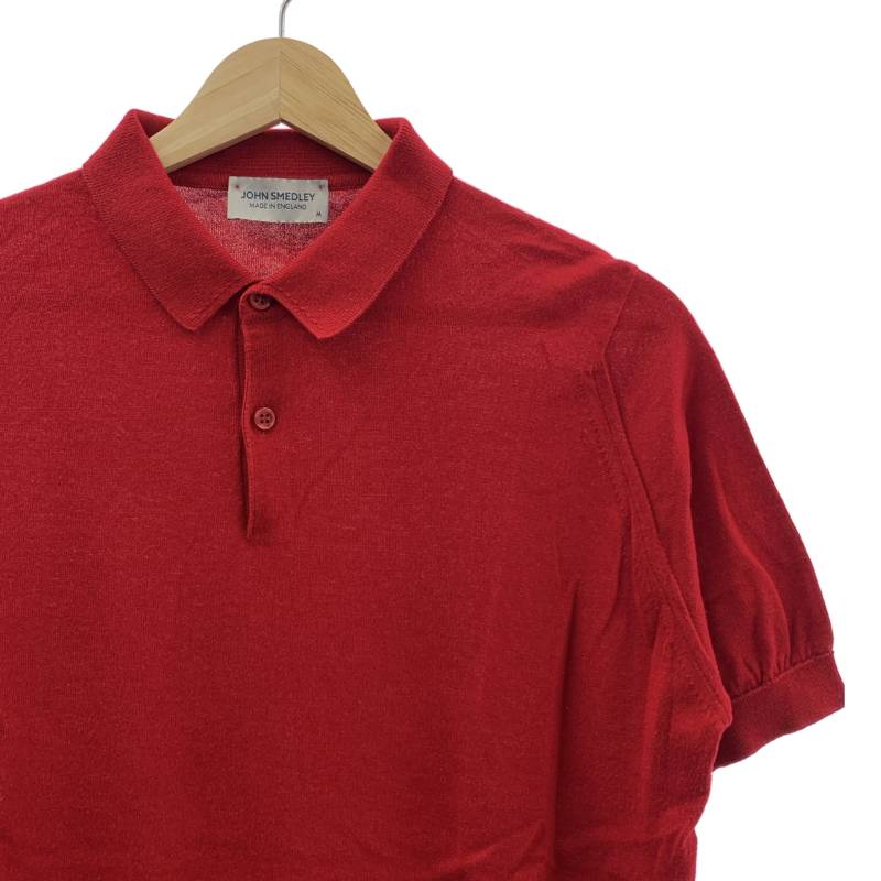 JOHN SMEDLEY / ジョンスメドレー | シーアイランドコットン ニット ポロシャツ | M | レッド | メンズ