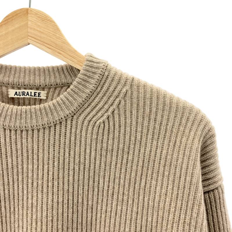 【美品】 AURALEE / オーラリー | CASHMERE WOOL RIB KNIT BIG P/O / カシミヤ オーバー ニット セーター | 4 | ブラウン | メンズ