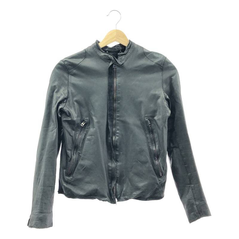 Sisii / シシ | カウレザー シングルライダース ジャケット ブルゾン / 総裏地 | XXS | ブラック | レディース