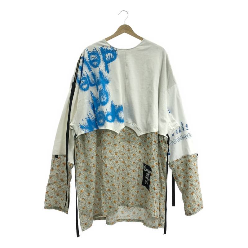 【新品】 KIDILL / キディル | 2025SS | PUNK LONG SLEEVE SHIRT パンク カットソー ドッキング シャツ | F | ホワイト / マルチカラー | メンズ