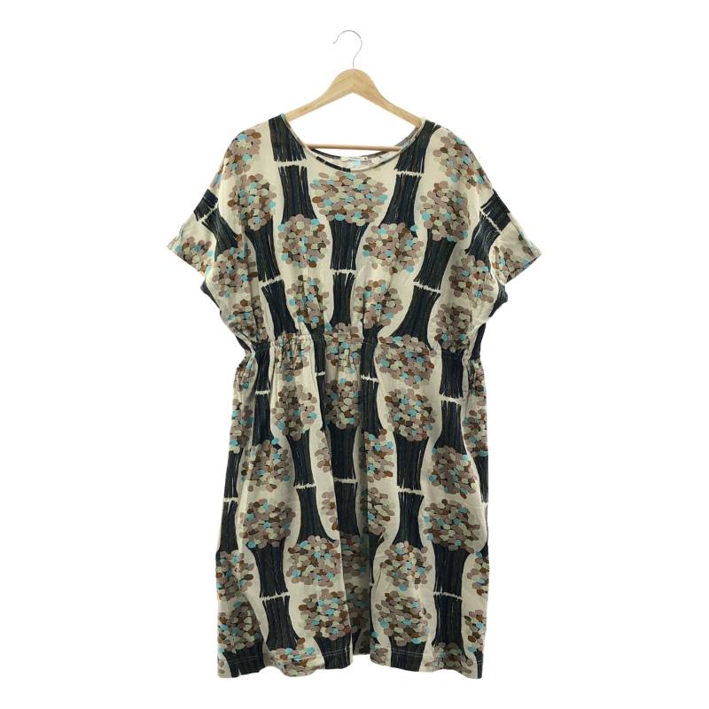 mina perhonen　ミナペルホネン　merci / メルシー 総柄 カットソー ロングワンピース　レディース　ワンピース・ドレス　ロング丈スカート　マルチカラー　古着　