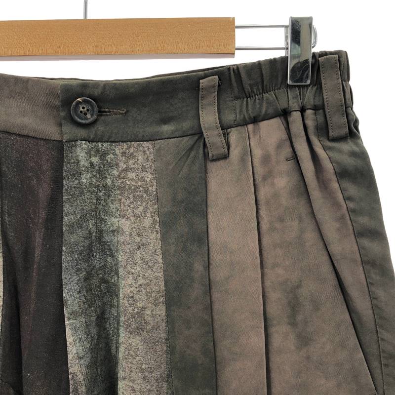 【美品】 ziggy chen / ジギーチェン | 2024SS | Lea Ted Drop Crotched Trousers / 総柄 タック ワイド トラウザーズ パンツ | 46 | Lava | メンズ