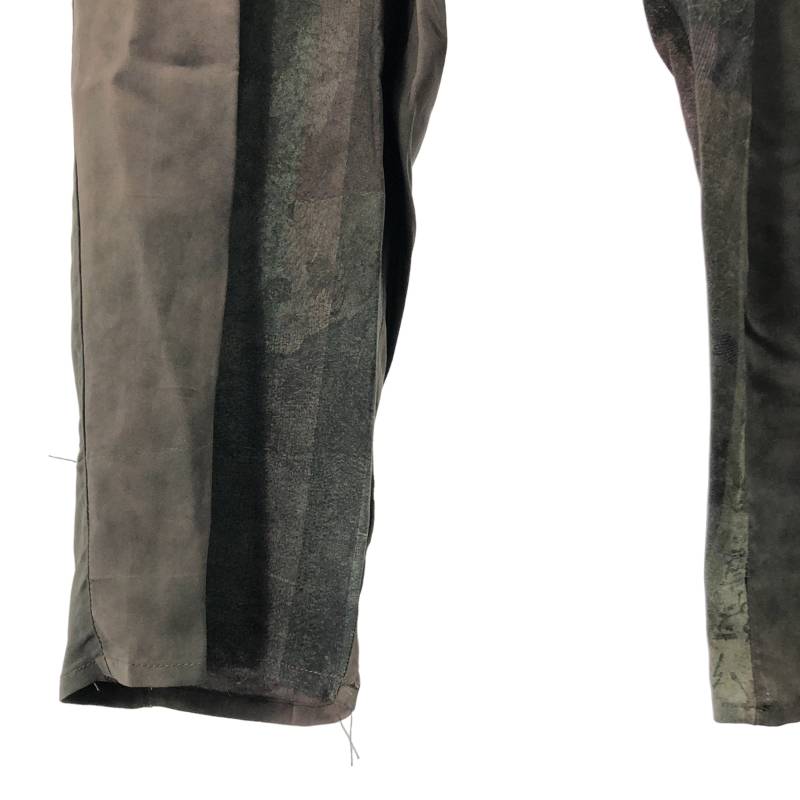 【美品】 ziggy chen / ジギーチェン | 2024SS | Lea Ted Drop Crotched Trousers / 総柄 タック ワイド トラウザーズ パンツ | 46 | Lava | メンズ