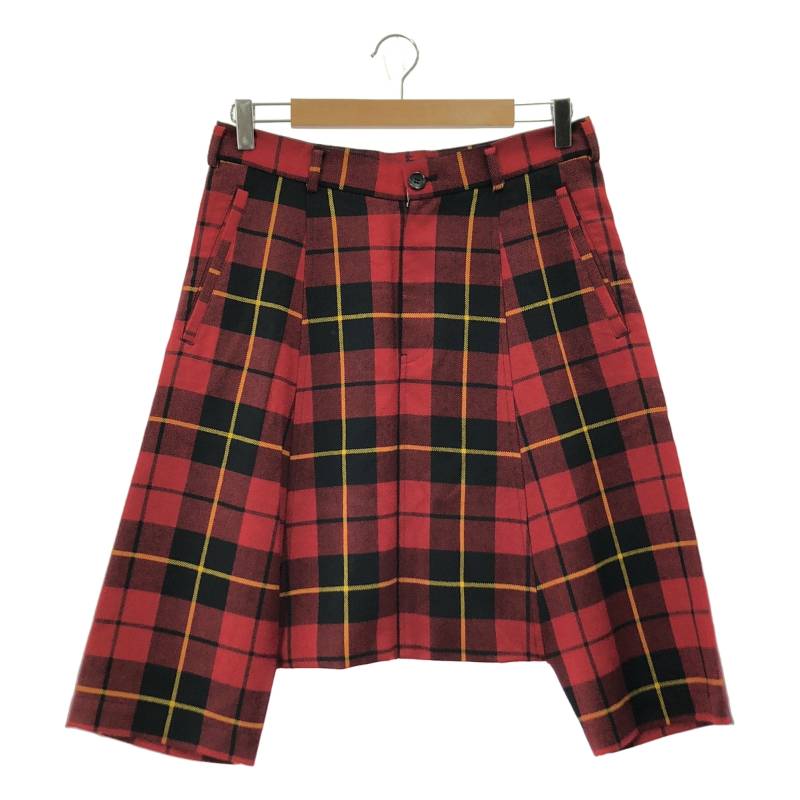 tricot COMME des GARCONS チェック柄ゴム入りワイドパンツ トリココムデギャルソンtricot COMME des GARCONS ウール