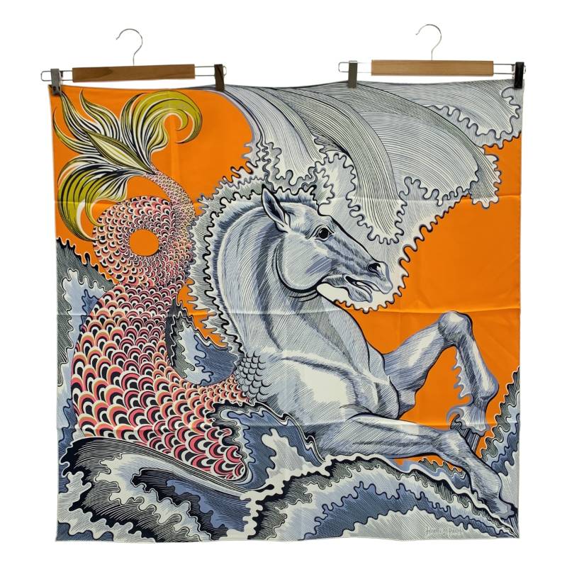 【美品】 HERMES / エルメス | 2023SS | cheval sirene silk 100％ / カレ 90 ダブルフェイス / シュヴァル・シレーヌ シルク スカーフ | マルチカラー