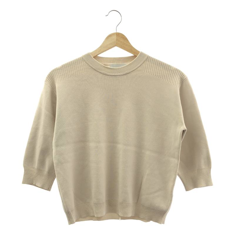 Long-Sleeved Knit - CLANE / クラネ | ハーフスリーブベーシックコンパクトニット | 1 | ベージュ | レディース