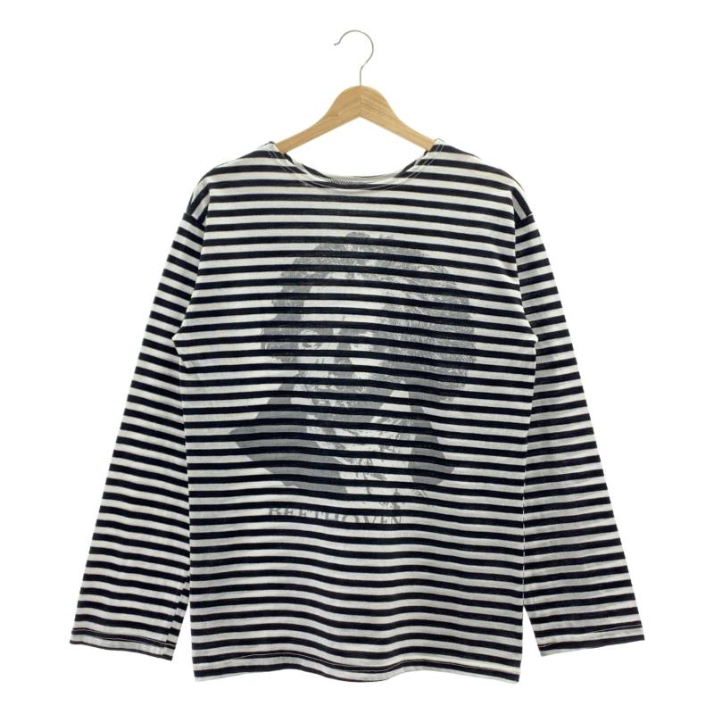 MADE by sunny side up / メイドバイサニーサイドアップ | Beethoven / ベートーベン クルーネック カットソー | ホワイト/ブラック | メンズ