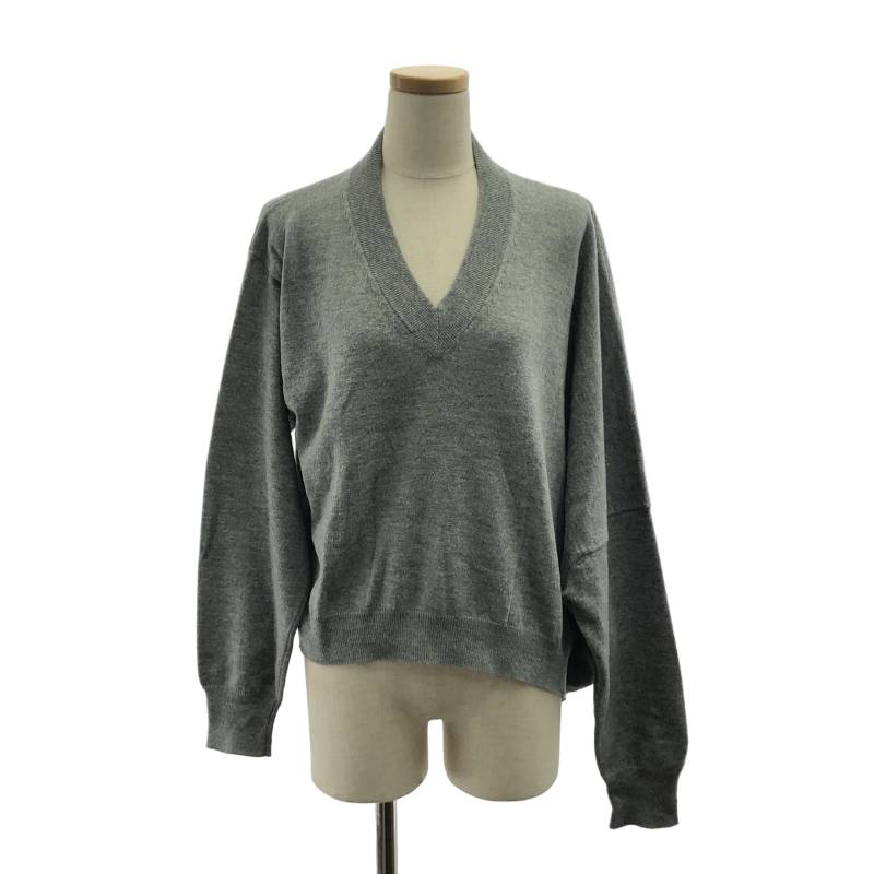 Maison Margiela / メゾンマルジェラ | 2019AW | Vネック アシンメトリーニット | XS | グレー | レディース