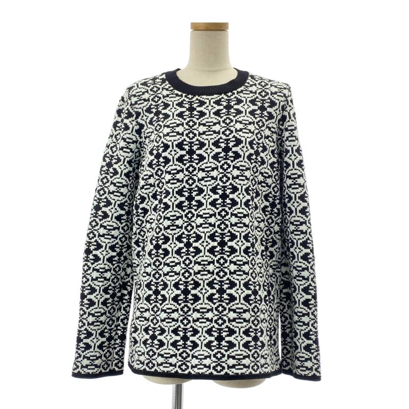 【美品】 COMME des GARCONS / コムデギャルソン | 総柄 ジャガード バックオープン カットアウト ニッ..