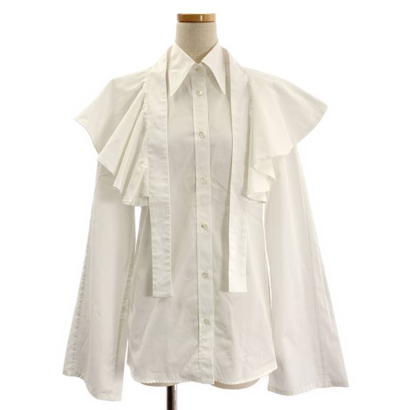 【美品】 BITE / バイト | ケープカラー コットン ワイドスリーブ シャツ | 4 | ホワイト | レディース