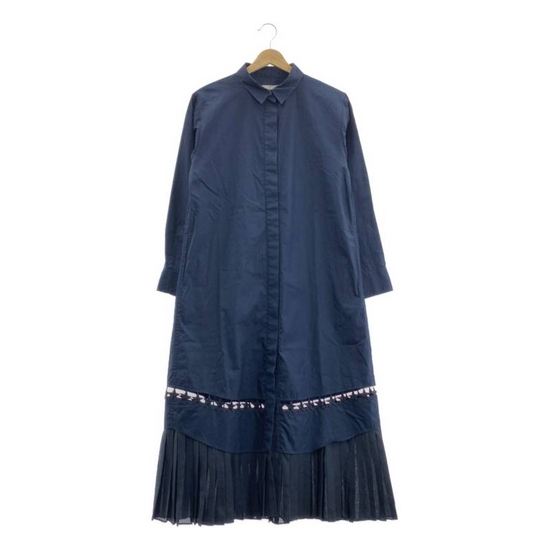 MUVEIL / ミュベール | × CONVERSE TOKYO プリーツ切替え ワンピース | ネイビー | レディース