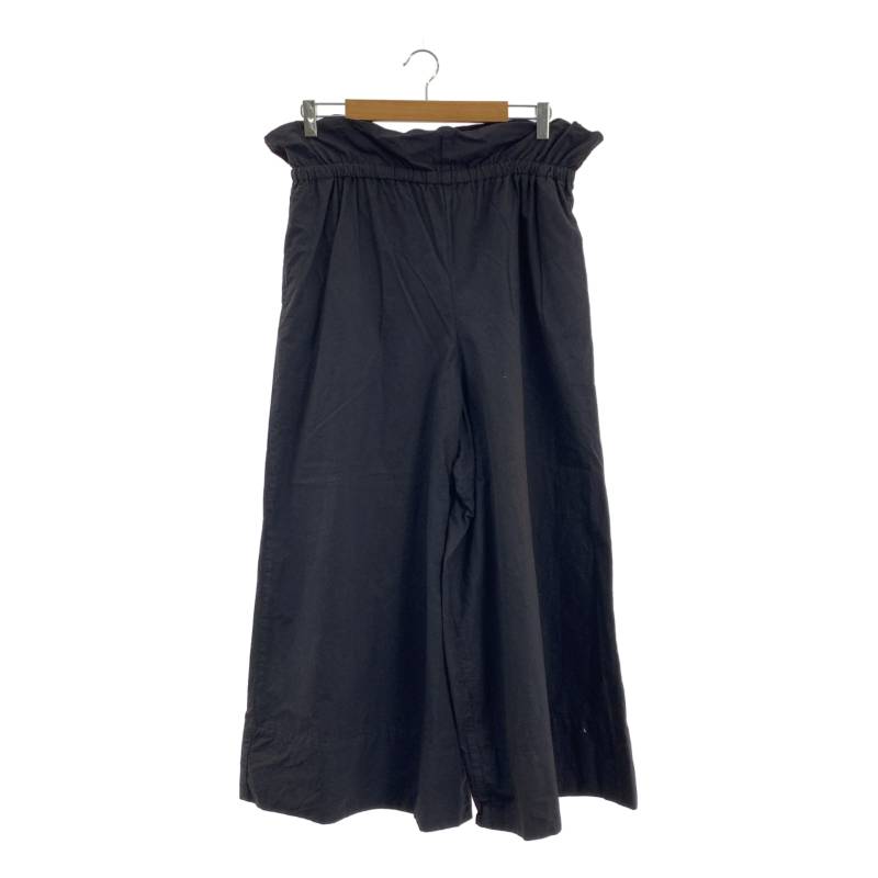 Yarmo / ヤーモ | コットン 製品染め ドローストリング ワイド イージー パンツ | ブラック | レディース