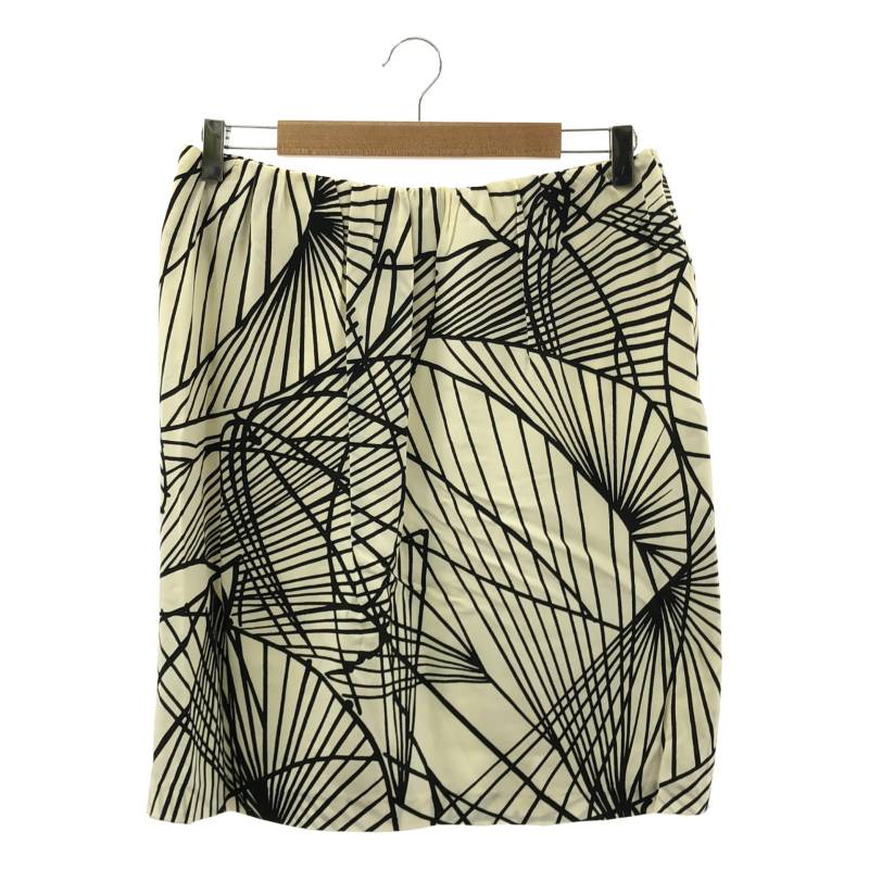 Rakuten - DRIES VAN NOTEN / ドリスヴァンノッテン | silk 100％ / シルク 総柄 サイドジップ スカート / 総裏地 | 36 | ホワイト/ブラック | レディース