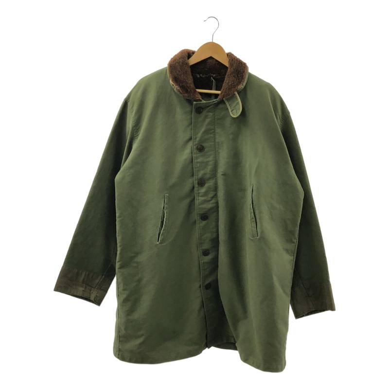 大衣 - VINTAGE / ヴィンテージ古着 | 60s FRENCH ARMY フランス軍 ECLAIRジップ 裏ボア デッキジャケット ロング | オリーブ | メンズ