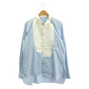 LOEWE / ロエベ | ビブ切替 アシンメトリーシャツ | M | ブルー / ホワイト | メンズ