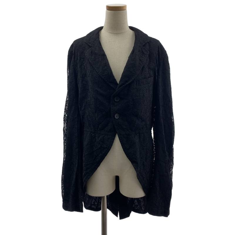ブラックコムデギャルソン ツイステッド 変形ジャケット COMME des GARCONS コムデギャルソンCOMME レーヨン裾ボール装飾