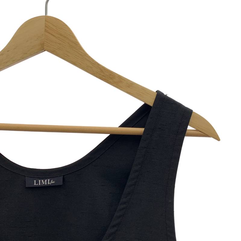 LIMI feu / リミフゥ | ドローストリング 柄ポケット ギャザー ボリューム ワンピース | S | ブラック | レディース