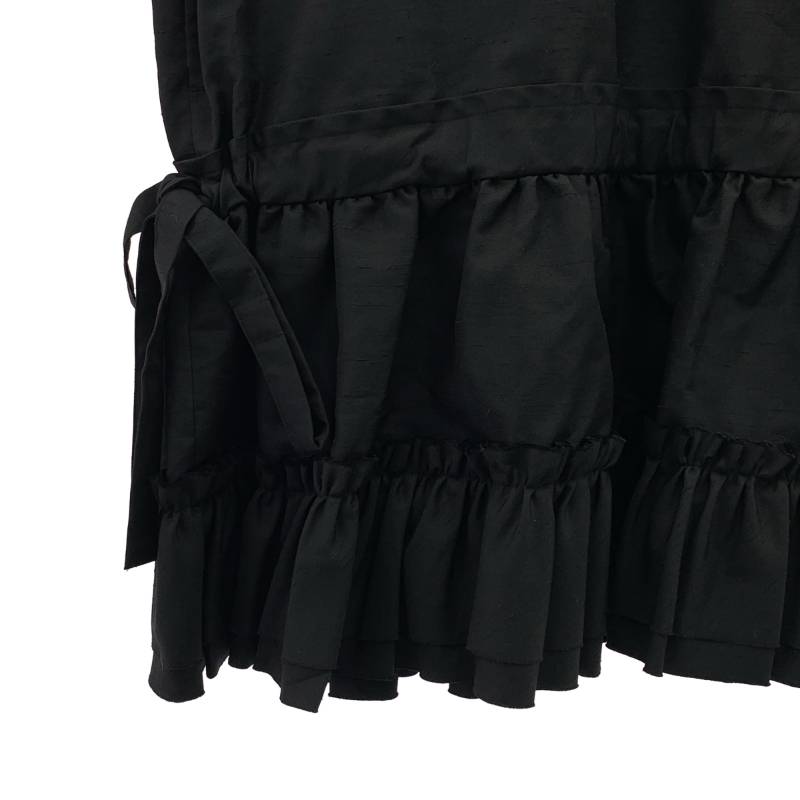 LIMI feu / リミフゥ | ドローストリング 柄ポケット ギャザー ボリューム ワンピース | S | ブラック | レディース