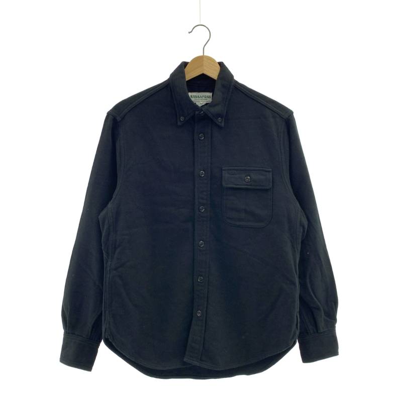 SASSAFRAS / ササフラス | コットン ボタンダウン シャツ | S | ブラック | メンズ