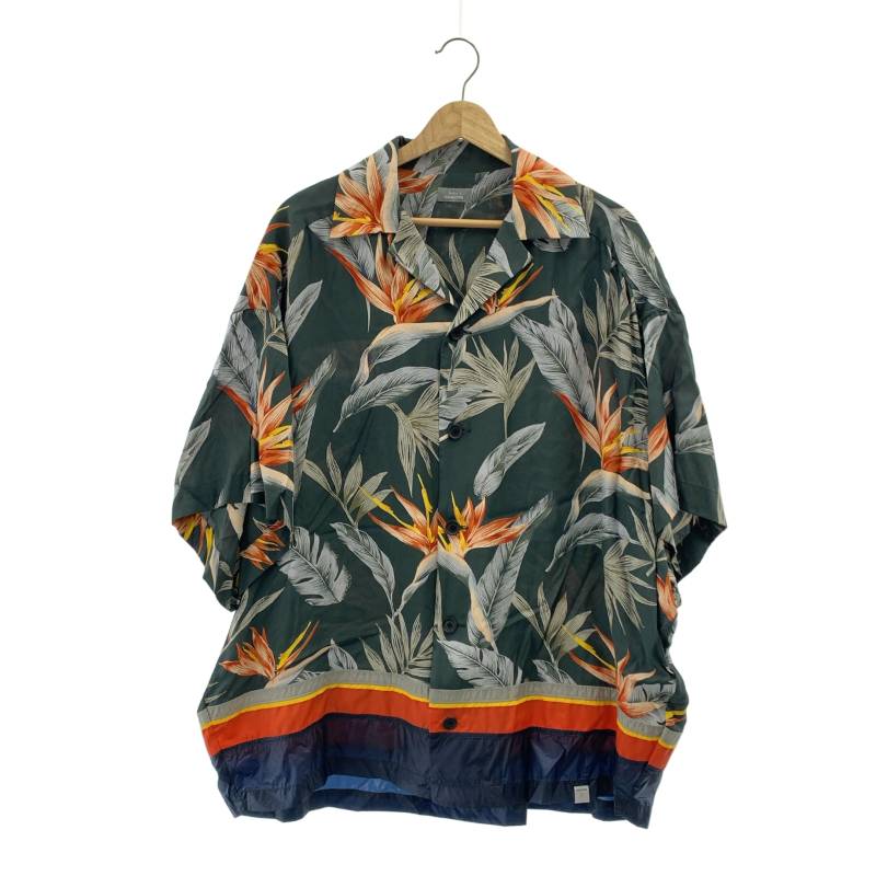 【美品】 kolor BEACON / カラービーコン | 2021SS | レーヨン ナイロン切替 アロハ柄 オープンカラー ..