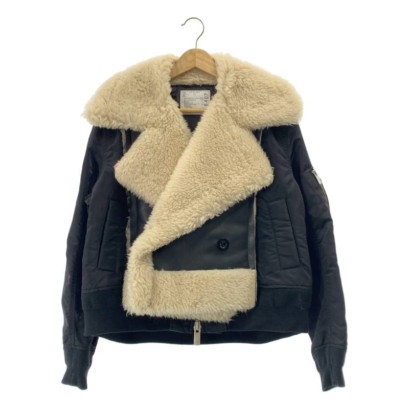 sacai サカイ ツイード ノーカラージャケット 23-06468 1 sacai（サカイ） 美品 23SS sacai ツイード ノーカラージャケット 23