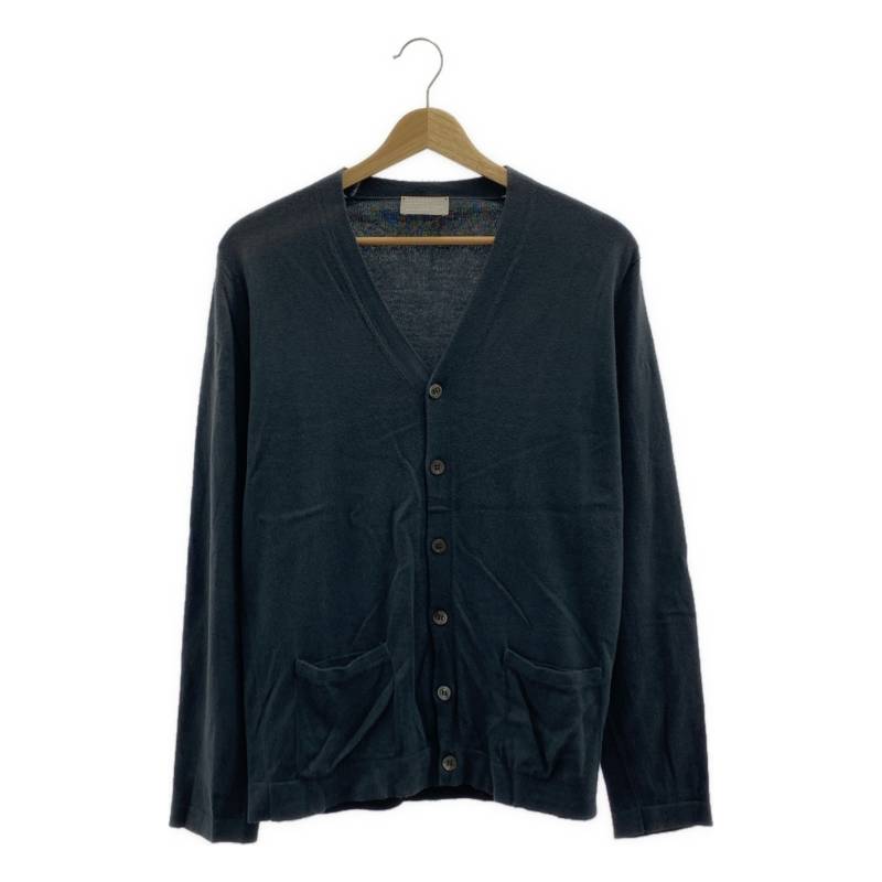 MARGARET HOWELL / マーガレットハウエル | × JOHN SMEDLEY / ジョンスメドレー別注 コットン ハイゲージ Vネック ニットカーディガン | M | チャコール | メンズ