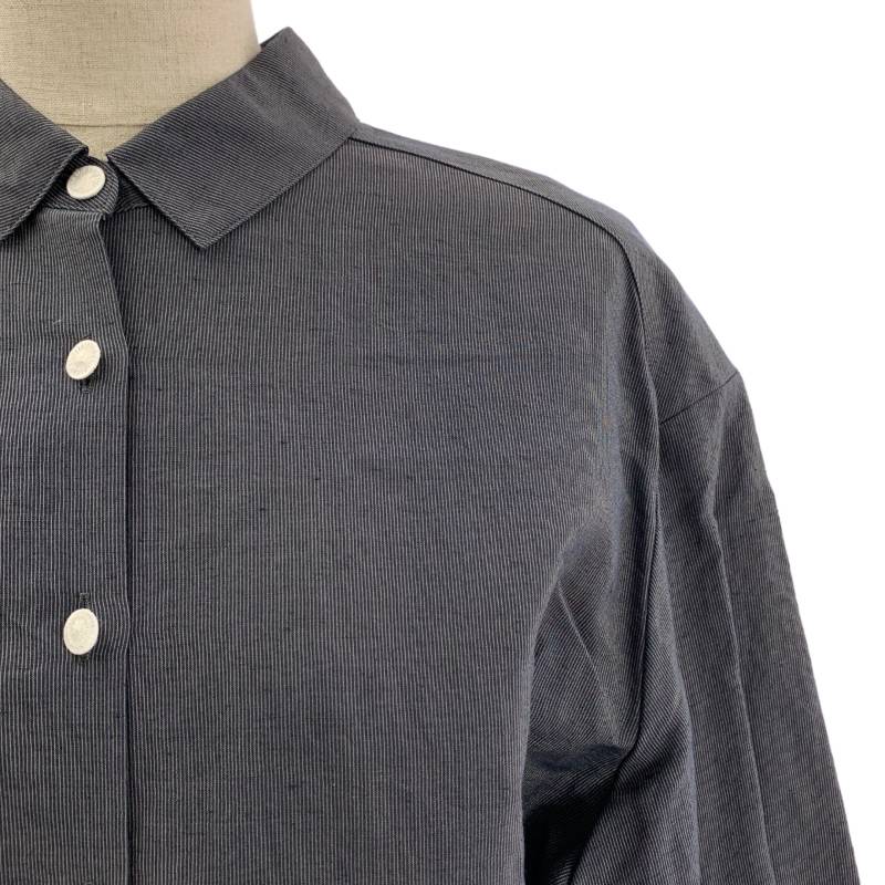 mina perhonen / ミナペルホネン | march リネン シャツ ワンピース | 38 | グレー | レディース