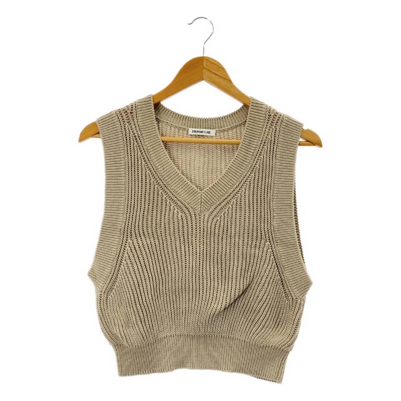 AP STUDIO / エーピーストゥディオ | サマー クロップド ニット ベスト | ベージュ | レディース