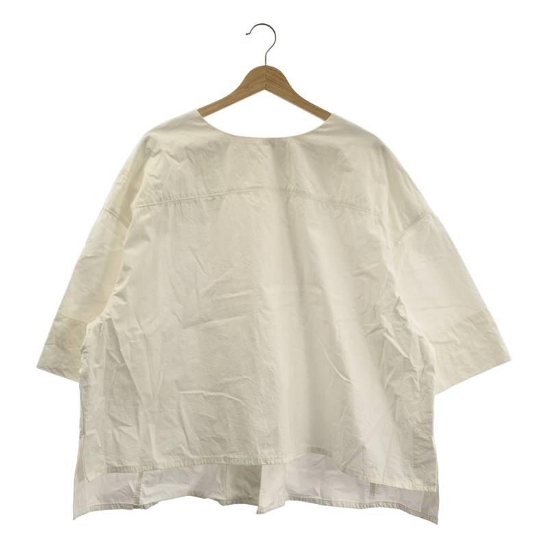 HAKUJI / ハクジ | コットン バックオープン ブラウス シャツ | ホワイト | レディース