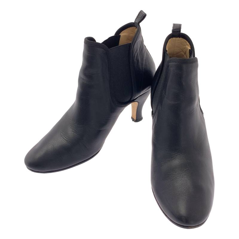 repetto / レペット | レザー サイドゴア ヒール ブーティ ショートブーツ | 38 | ブラック | レディース(4.0)
