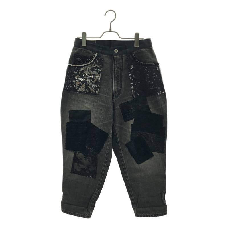 Rakuten - JUNYA WATANABE COMME des GARCONS / ジュンヤワタナベ | 2014AW | denim / スパンコール レザー クロコ型押し パッチワーク デニムパンツ | XS | ブラック | レディース