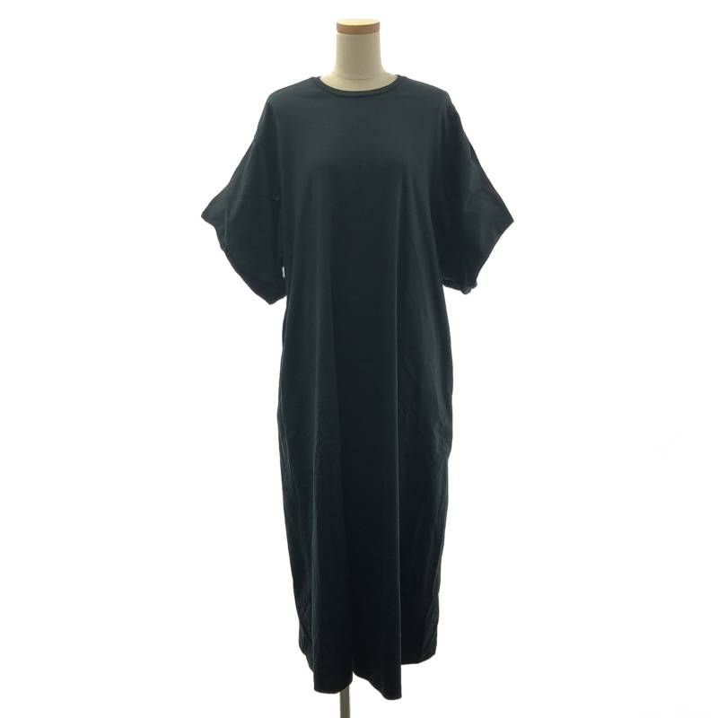 【美品】 AKIRANAKA / アキラナカ | オーバーシルエット ボリュームスリーブ ロゴボタン ワンピース | 2 | ブラック | レディース