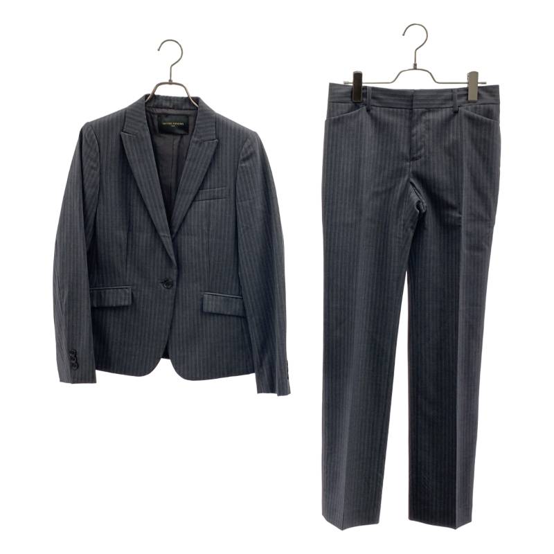UNITED ARROWS / ユナイテッドアローズ | セットアップ / ストライプ テーラードジャケット スラックス パンツ | 38 | グレー | レディース