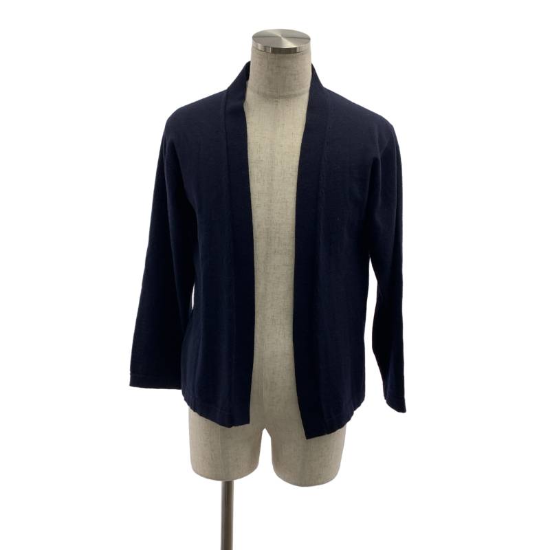 ROBERTO COLLINA / ロベルトコリーナ | ウール ボタンレス カーディガン | 46 | ネイビー | メンズ
