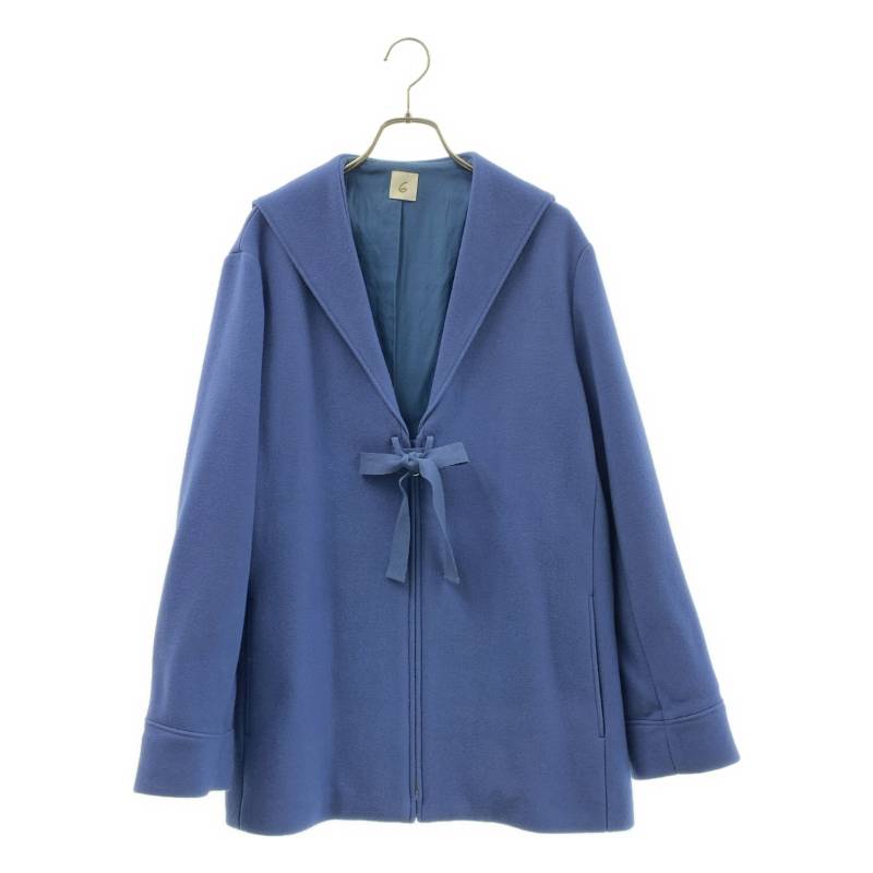 roku 6 リバーシブル ノーカラーコート 34 美品 6（ロク）の「＜6(ROKU)＞REVERSIBLE SEWING NO COLLAR COAT/コート