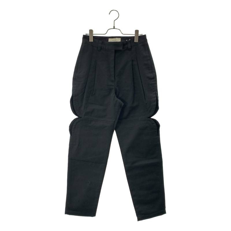 【美品】 FUMIE=TANAKA / フミエタナカ | 2025SS | diamoud cut PA / 変形 2タック スラックス パンツ | 2 | ブラック | レディース