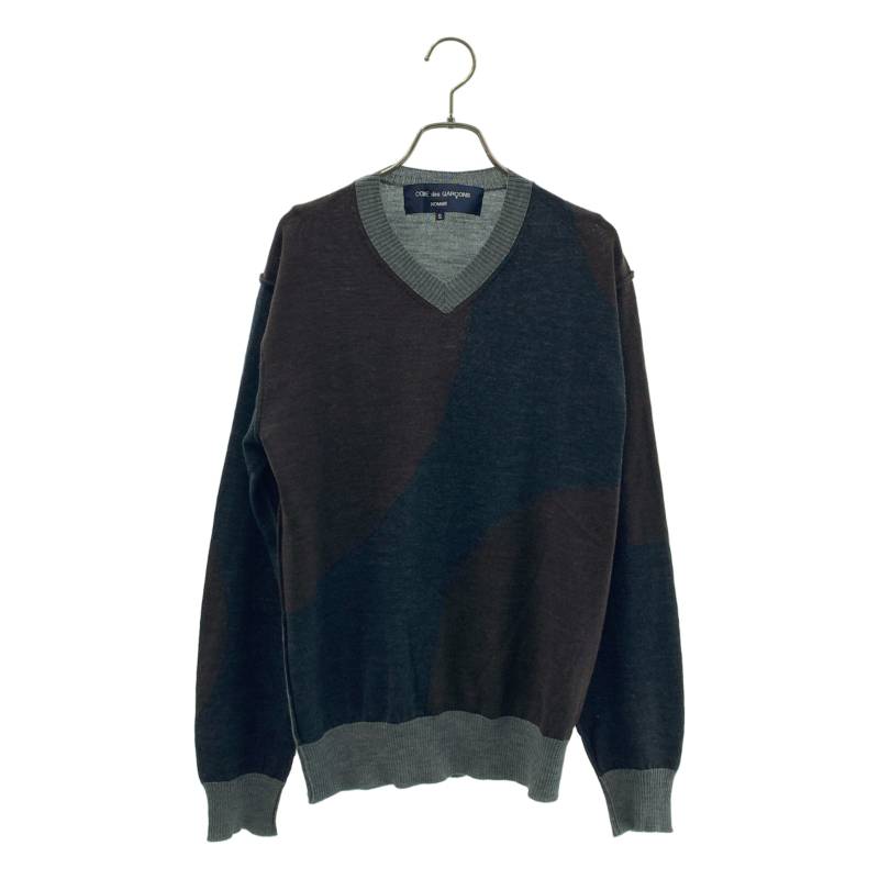 コムデギャルソン 総黒パネル デザインニット  セーター ゆったりめS COMME des GARCONS SHIRT（コムデギャルソンシャツ）ニット・セーター