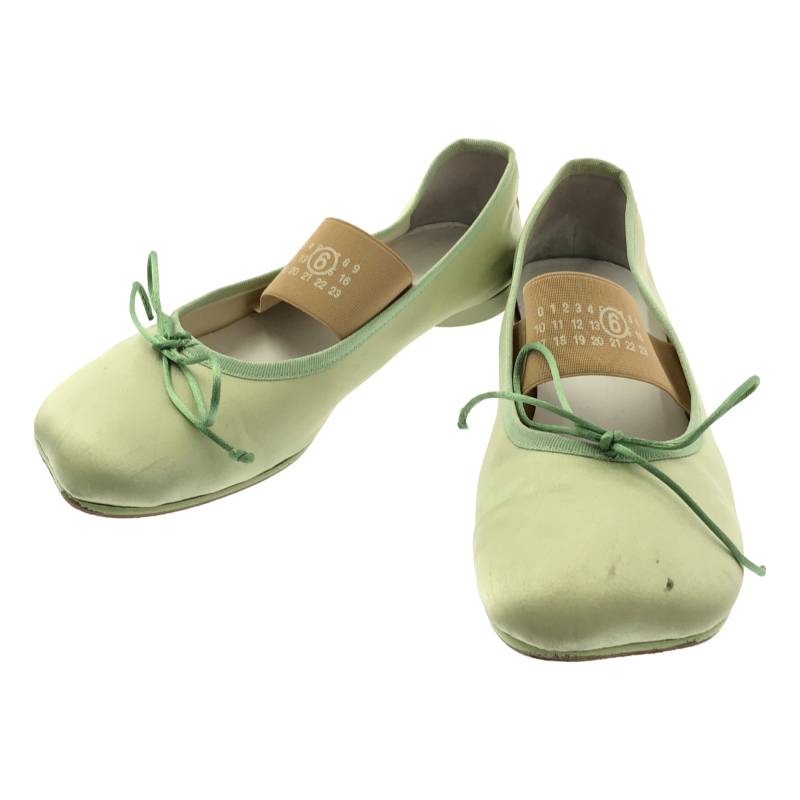 MM6 Maison Margiela / エムエムシックスメゾンマルジェラ | サテン アナトミック バレエシューズ フラットパンプス | ライトグリーン | レディース