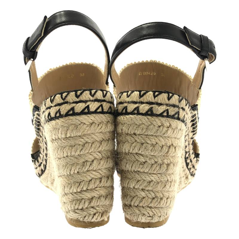 sergio rossi / セルジオロッシ | SR RIMINI 085 ウェッジソール サンダル | 38 | ベージュ/ブラック/ホワイト | レディース